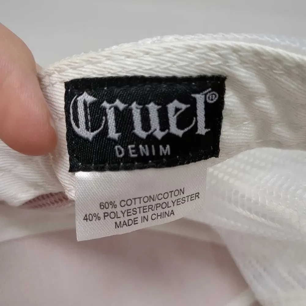 Cruel Denim Trucker Hat Yellow One Size Mesh Back Contrast Stitching Snapback